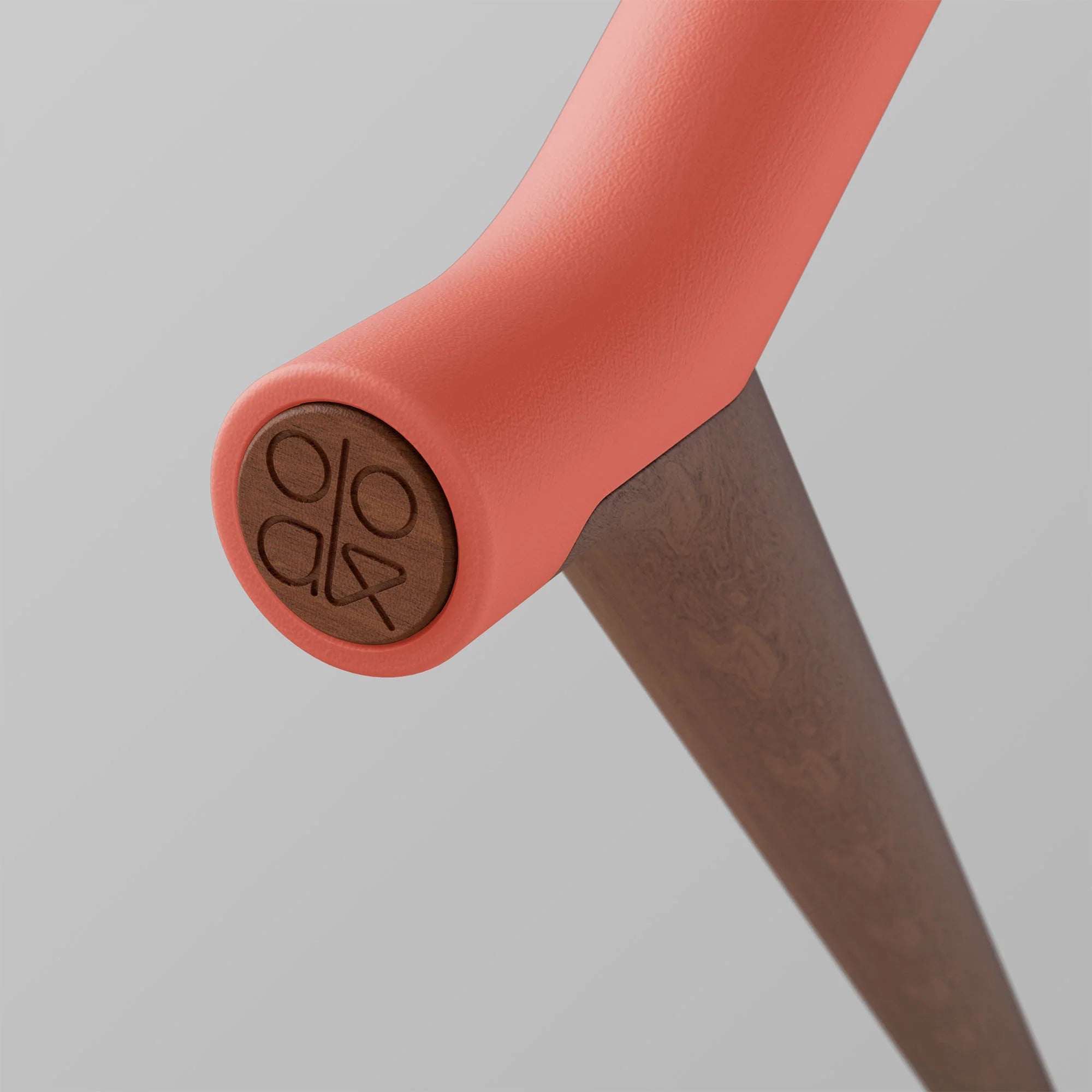 Ooak - Uno Walking Stick, Coral & Walnut - The Flower Crate