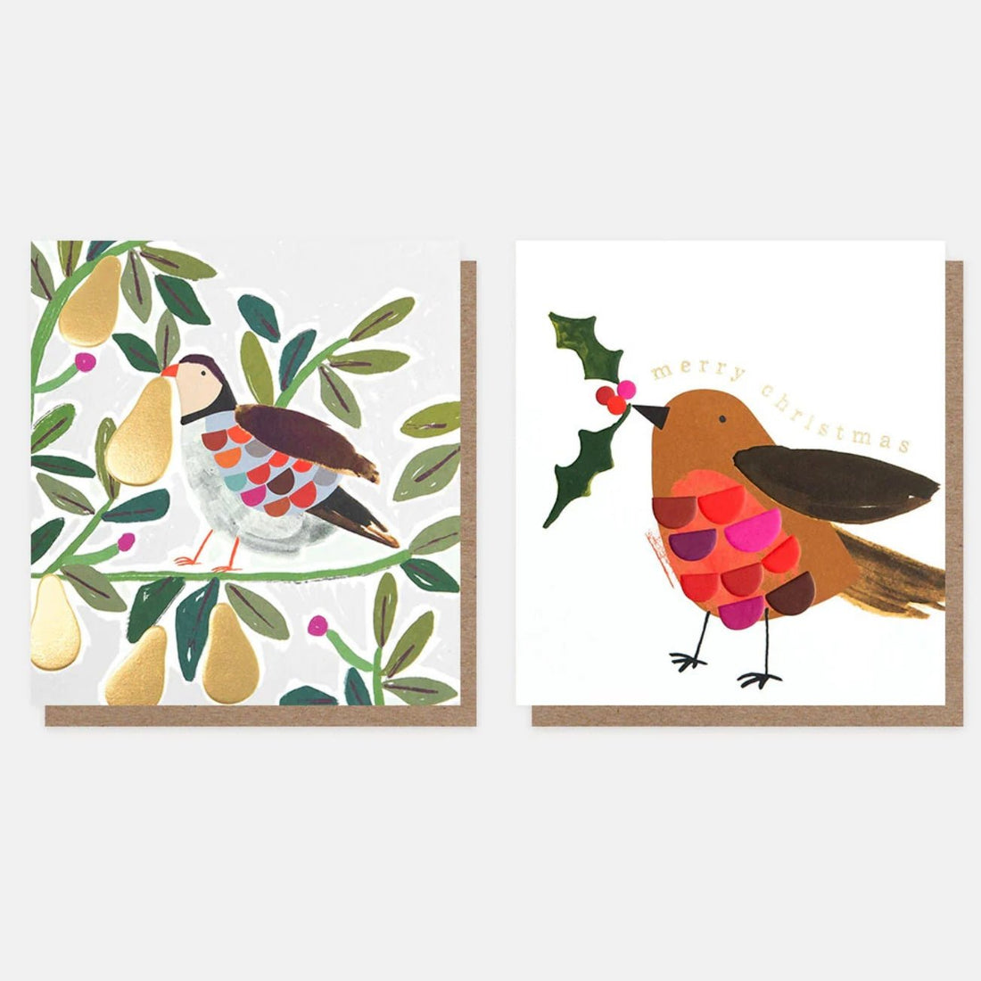 Penguin & Tree Mixed Christmas Cards Pack of 8 - The Flower Crate