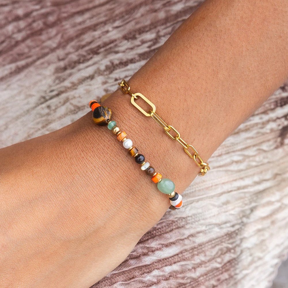 Pig & Hen - Cefalu Gold Brontide Mosaic Bracelet - The Flower Crate