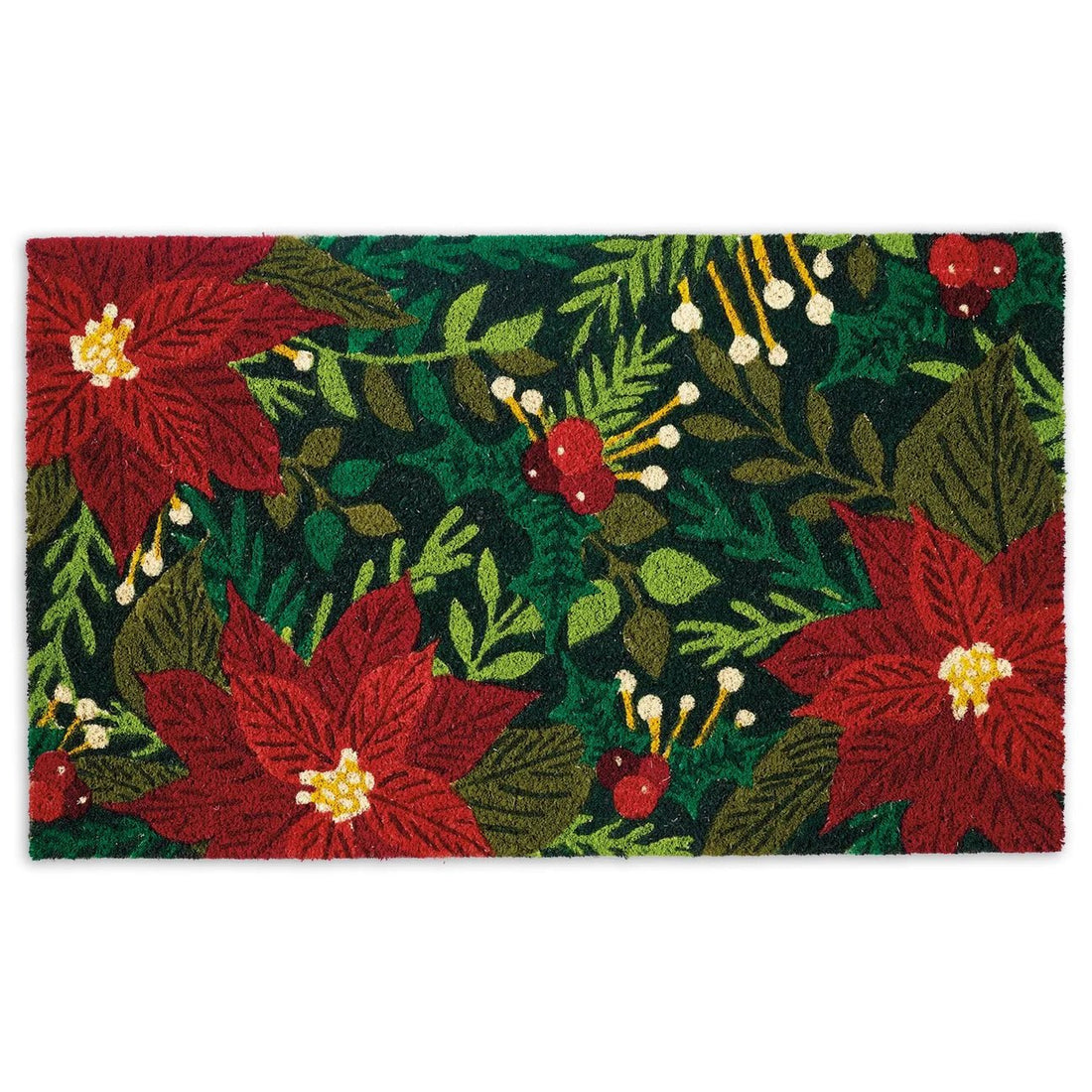 Poinsettia Coir Door Mat - The Flower Crate