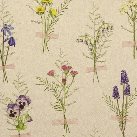 Recycled Paper Napkins - Spring Herbarium - The Flower Crate