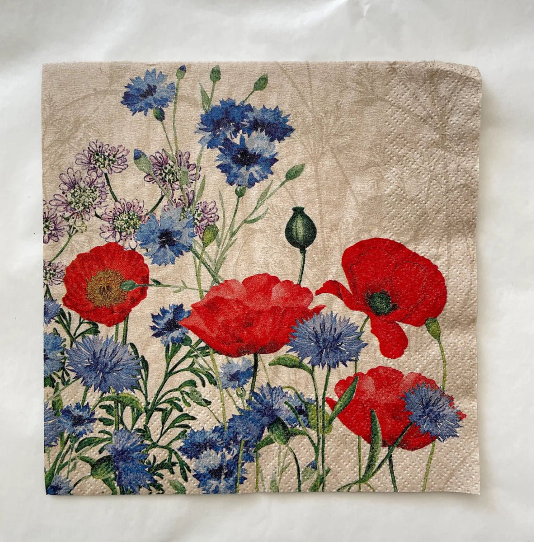 Recycled Paper Napkins - Wild Poppies - The Flower Crate