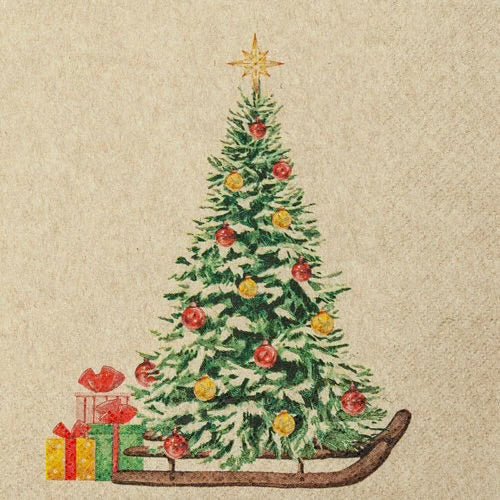 Recycled Paper Napkins - Xmas Tree - The Flower Crate
