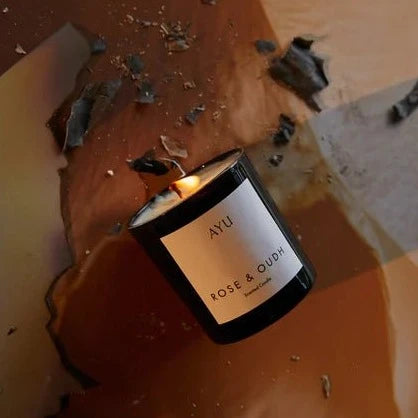 Rose & Oudh Candle by Ayu - The Flower Crate