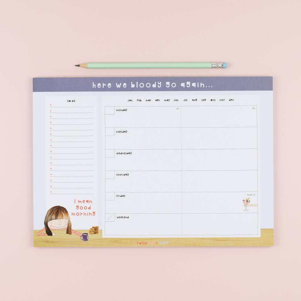 Rosie Made a Thing - A4 Weekly Desk Planner - The Flower Crate