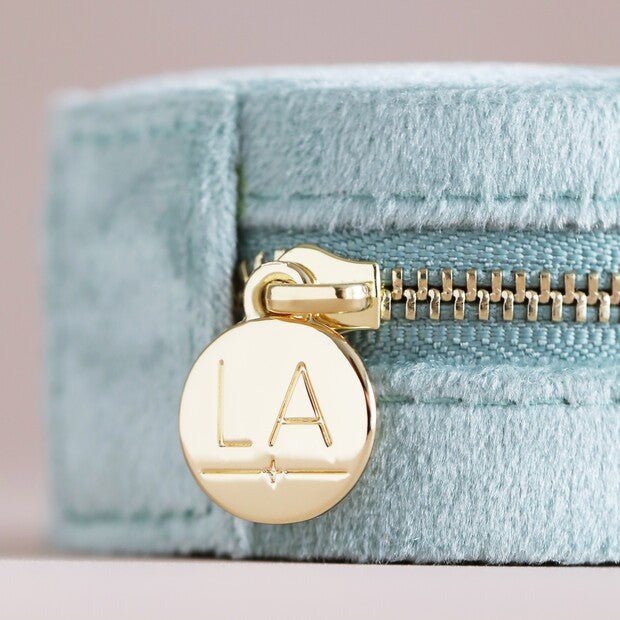 Round Velvet Jewellery Case, Mint Green - The Flower Crate