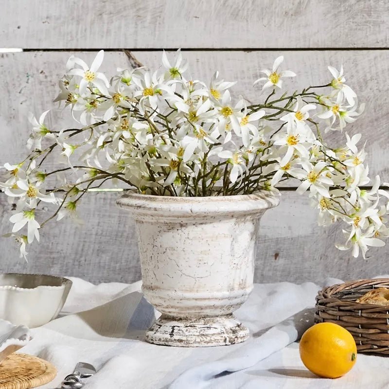Rustic White Urn Planter - The Flower Crate