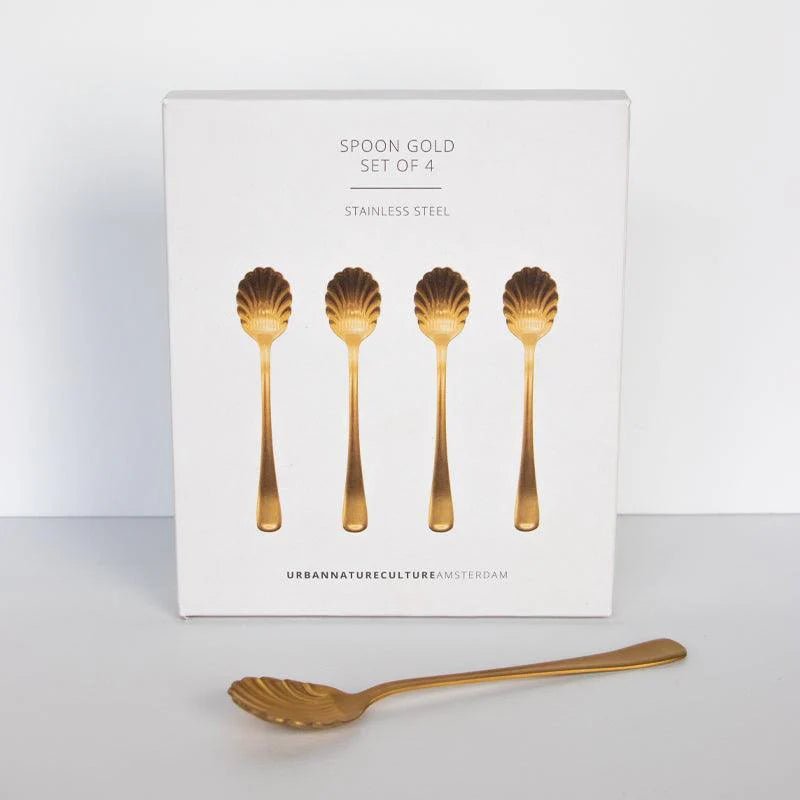 Scallop Spoon, Gold - The Flower Crate