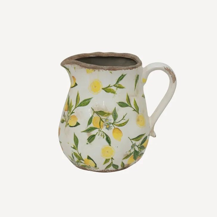 Short Botanical Lemon Jug - The Flower Crate