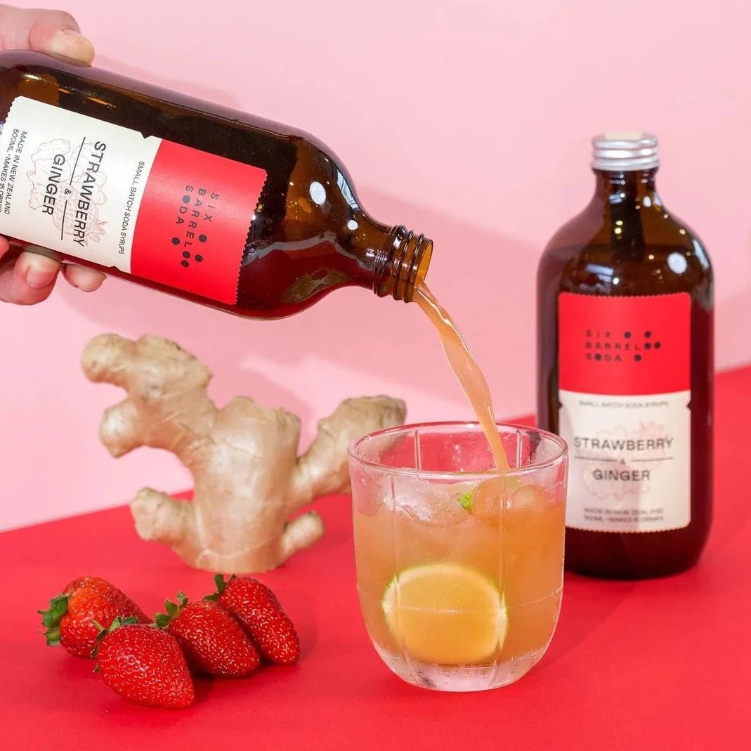 Six Barrel Soda - Strawberry & Ginger - The Flower Crate