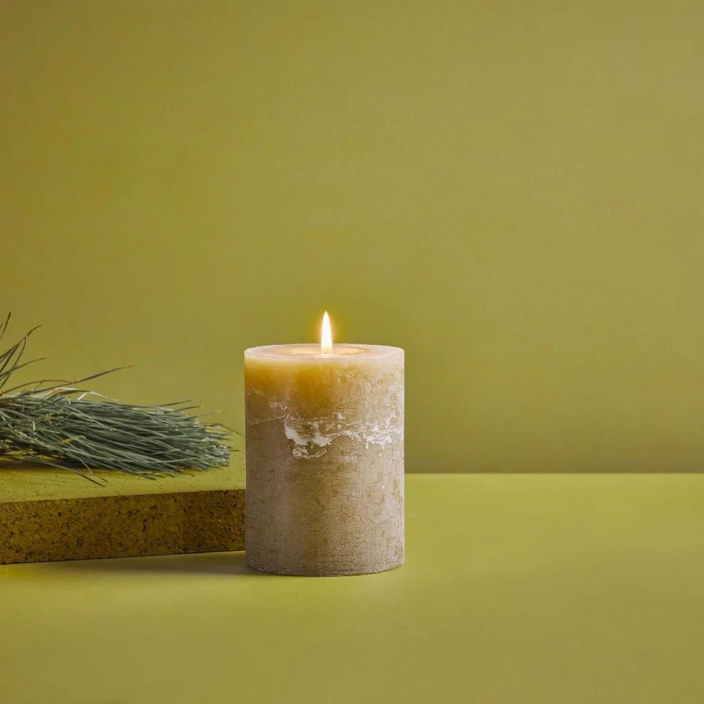 St. Eval - Pillar Folk Candle, Moss - The Flower Crate