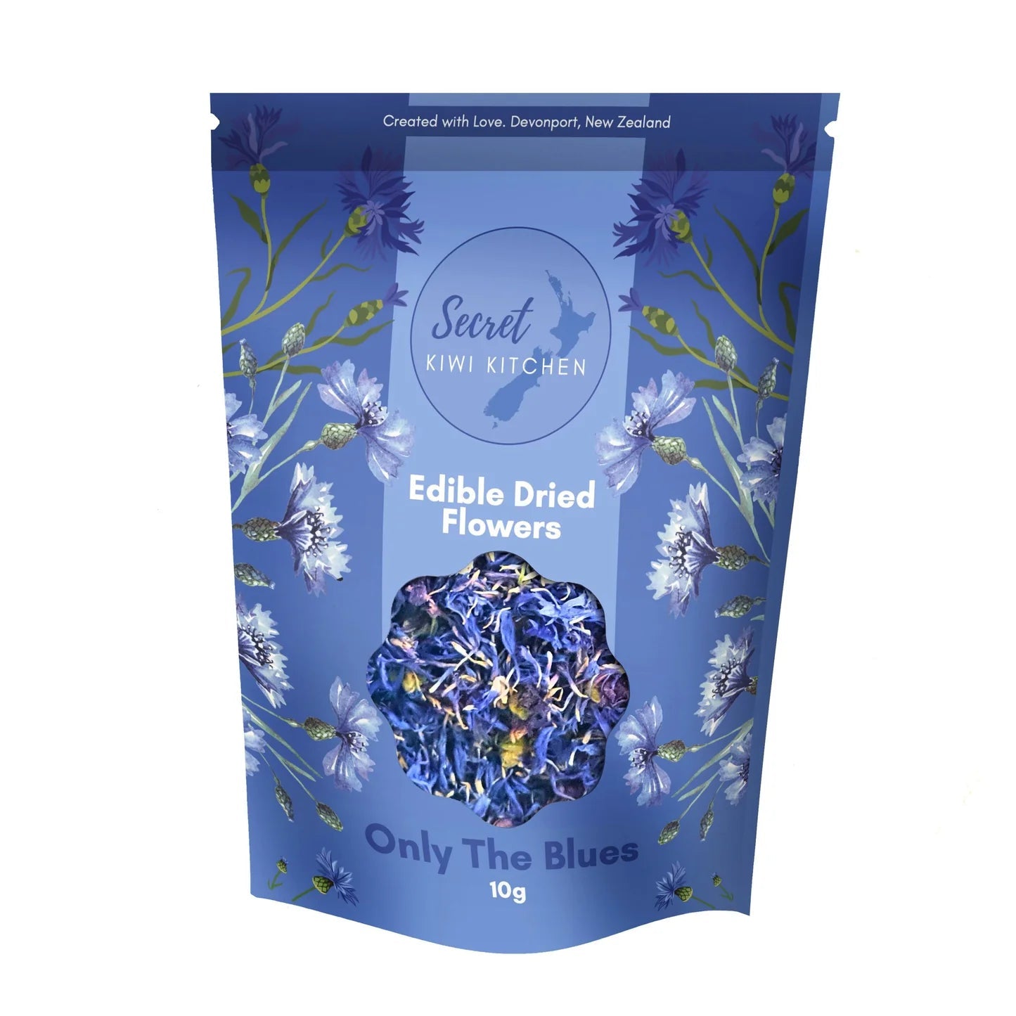 Sweet Kiwi Kitchen - Edible Dried Flowers, Only the Blues - The Flower Crate