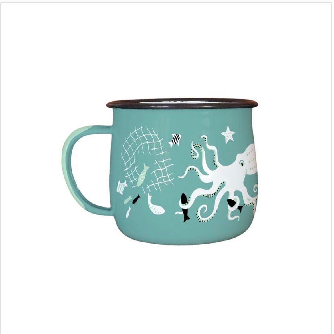 Tanya Wolfcamp Enamel Mug - Kupe and Te Wheke - The Flower Crate