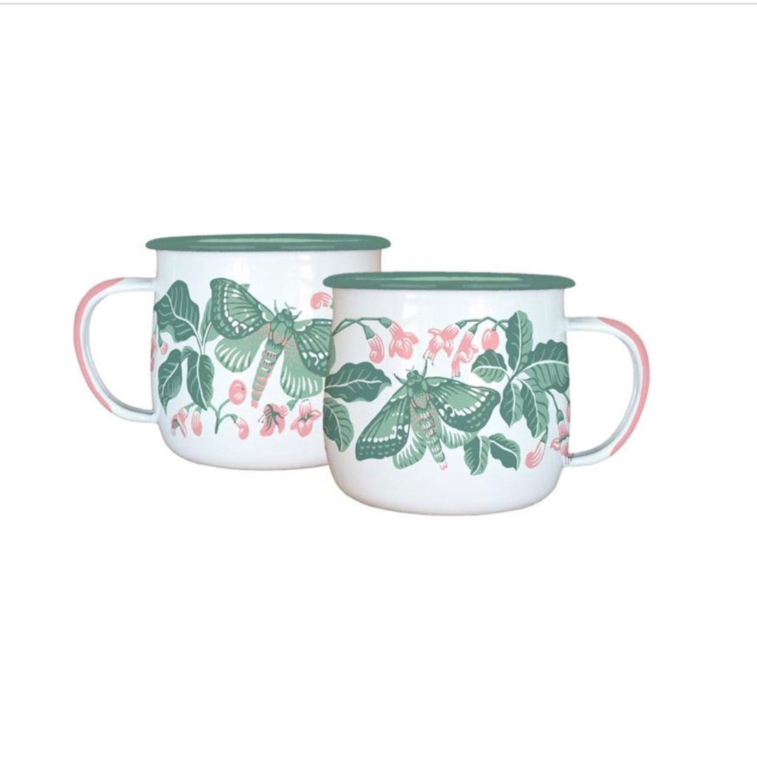 Tanya Wolfcamp Enamel Mug - Puriri Moths - The Flower Crate