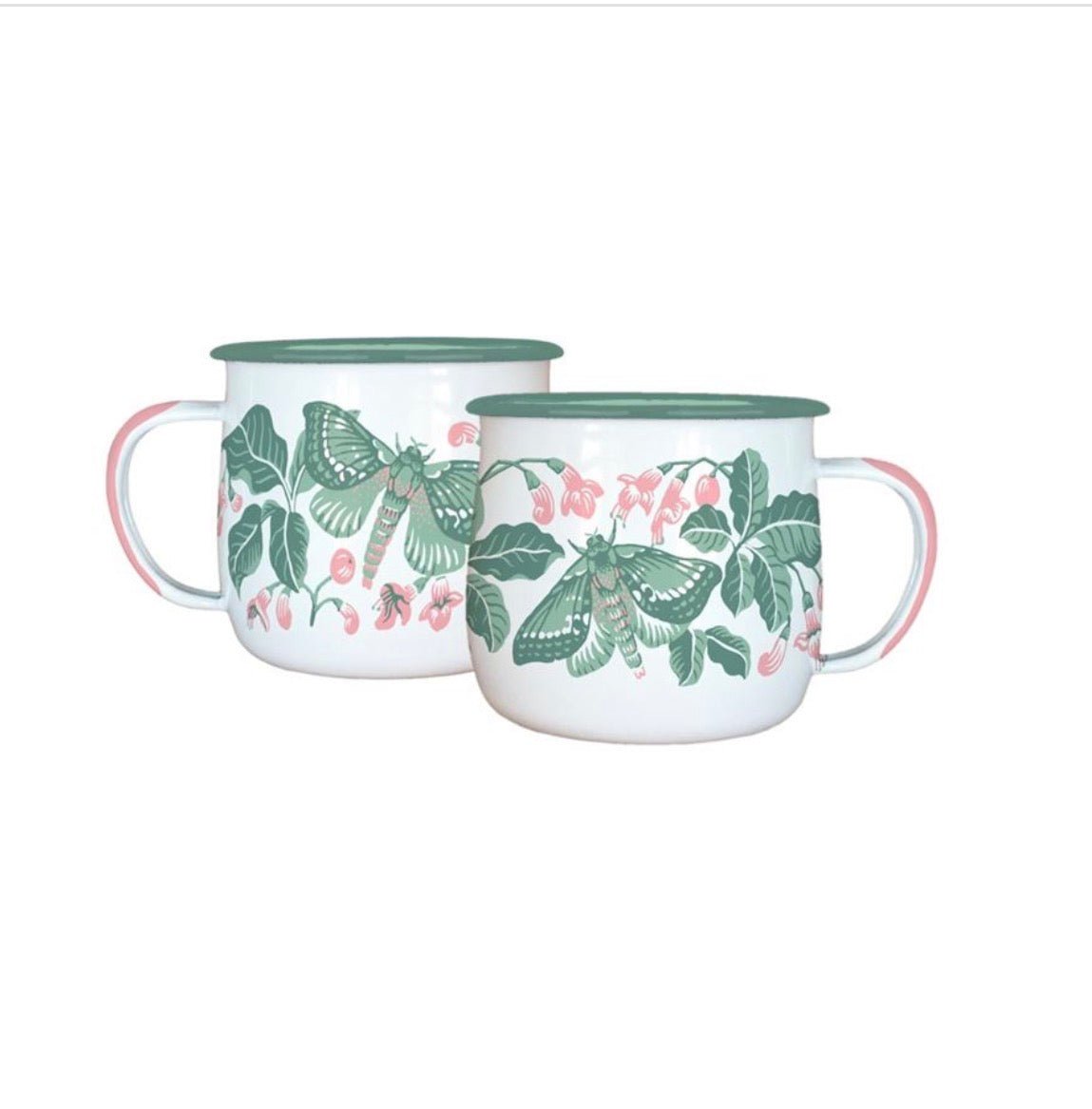 Tanya Wolfcamp Enamel Mug - Puriri Moths - The Flower Crate