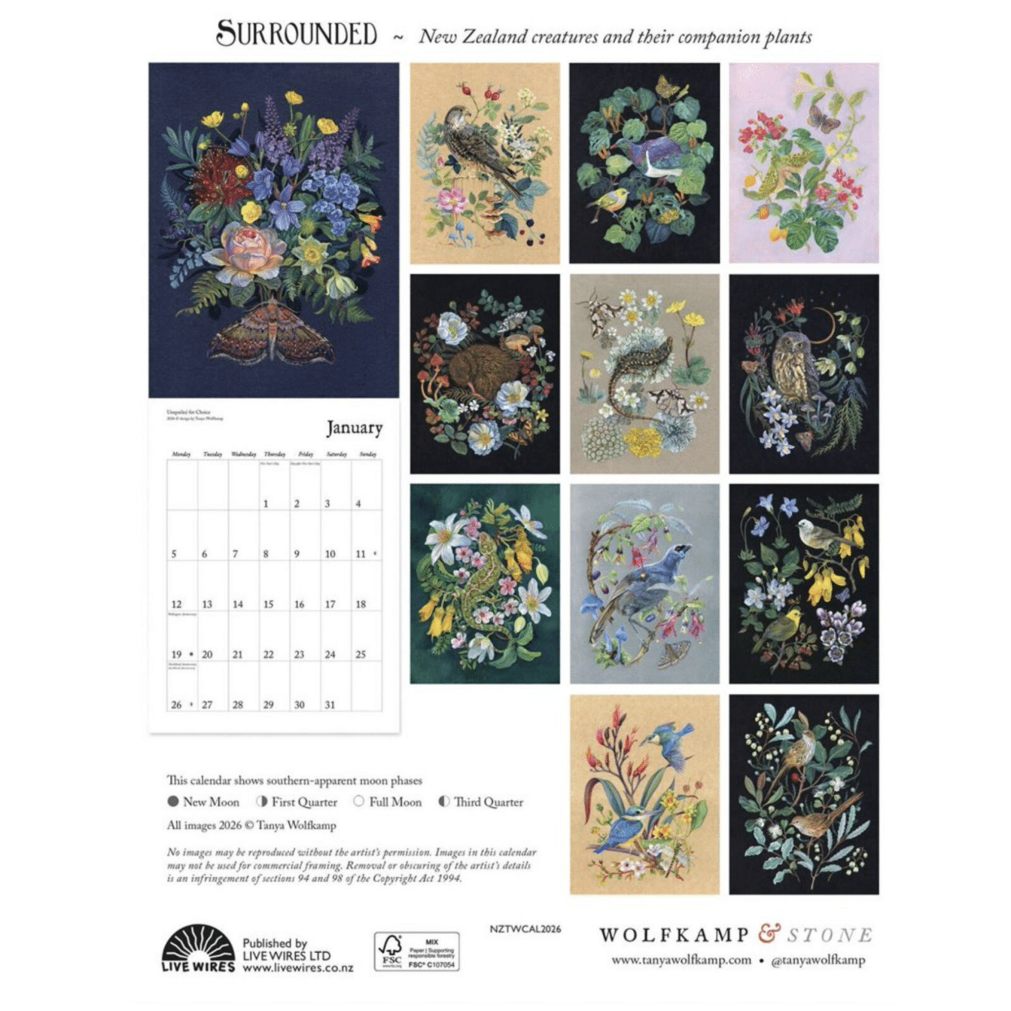 Tanya Wolfkamp - 2026 Wall Calendar - The Flower Crate