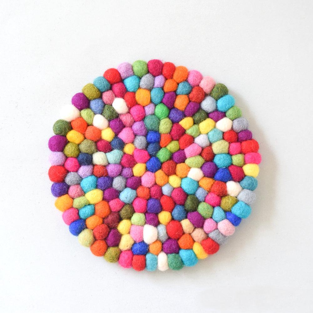 Tara Treasures - Colourful Felt Teapot Trivet, 15cm - The Flower Crate