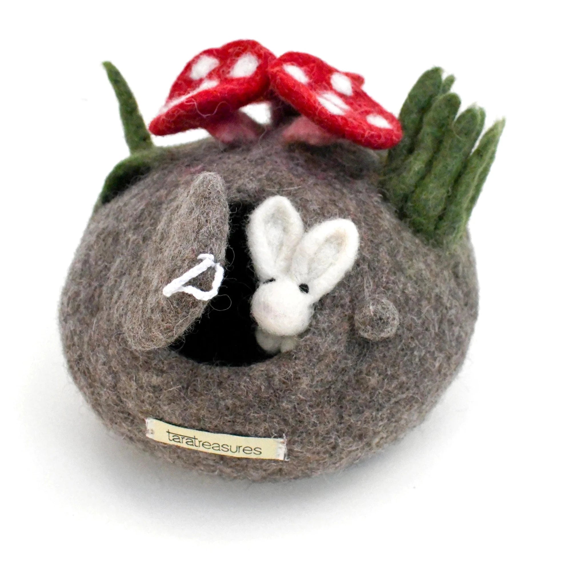 Tara Treasures - Felt Fairy Toadstool House with Bunny - The Flower Crate