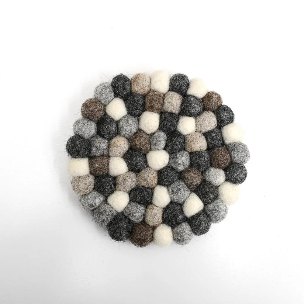 Tara Treasures - Grey Stones Felt Coaster Set - The Flower Crate