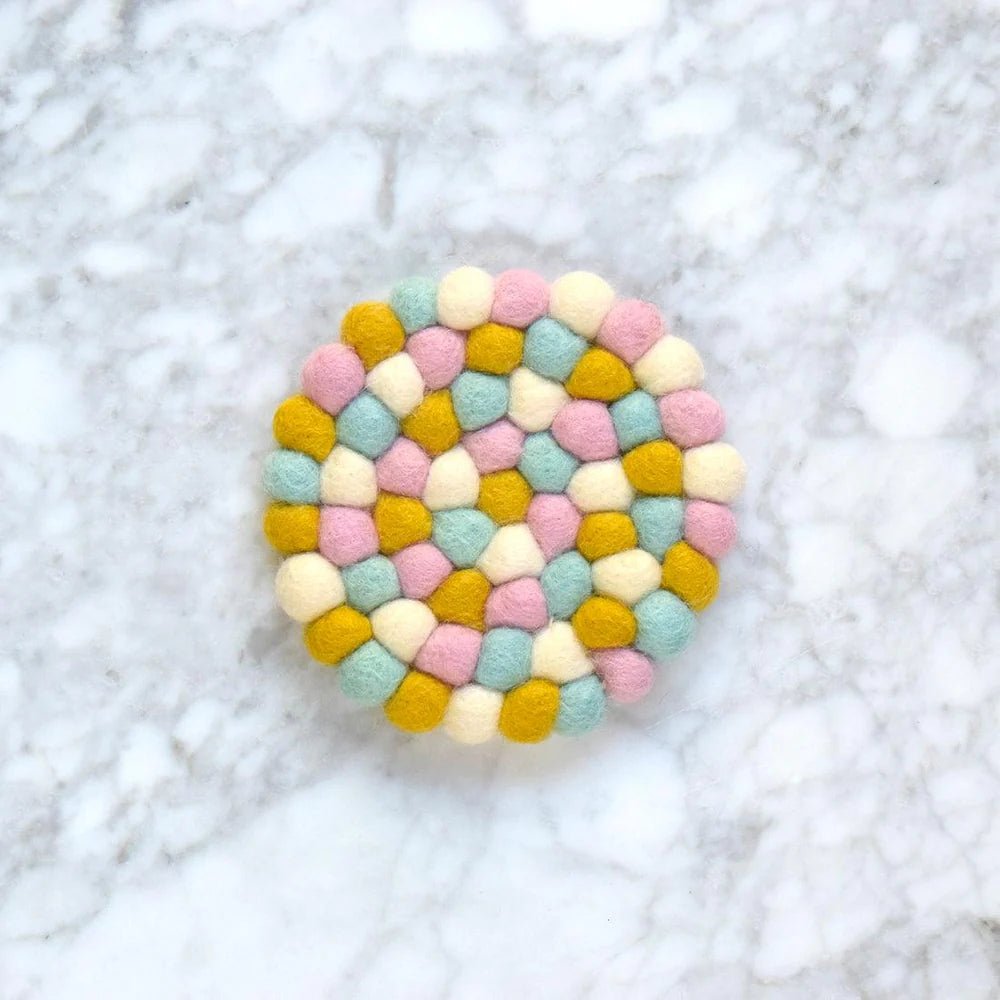 Tara Treasures - Pastel Jellybean Felt Coaster Set - The Flower Crate