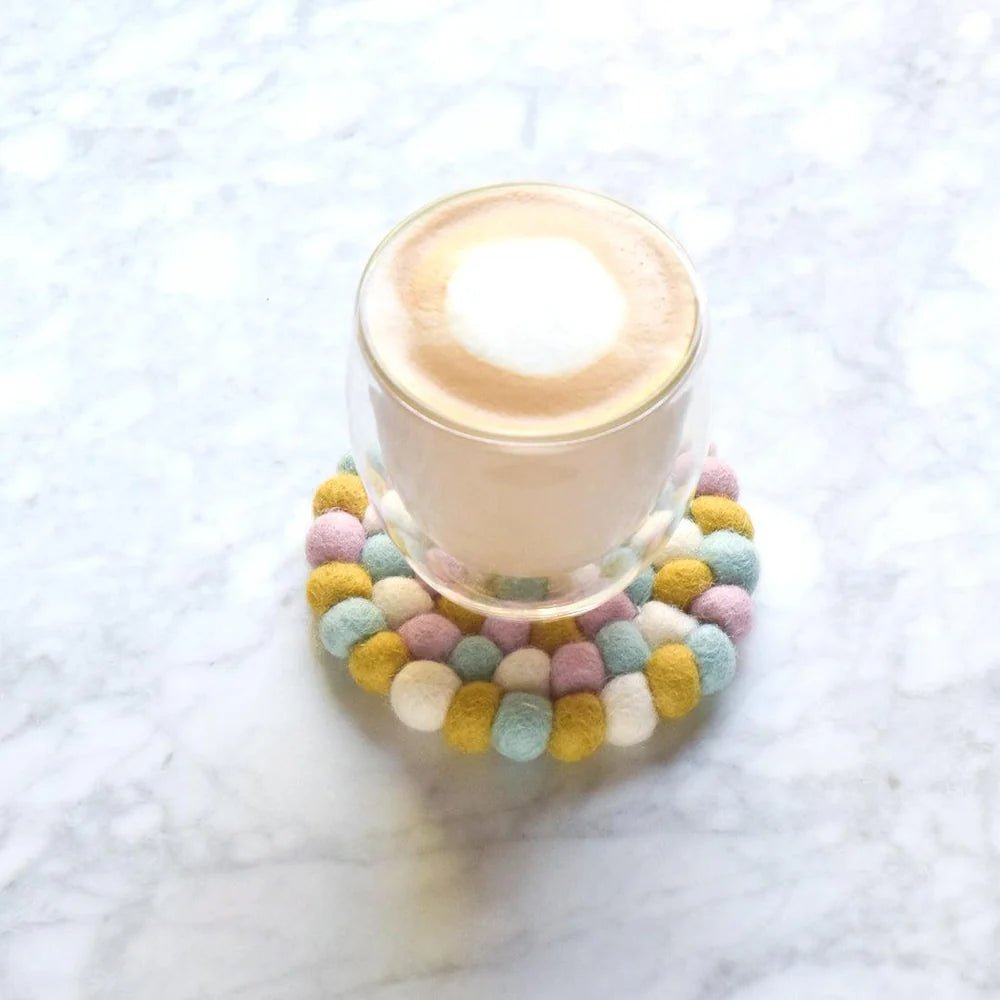 Tara Treasures - Pastel Jellybean Felt Coaster Set - The Flower Crate