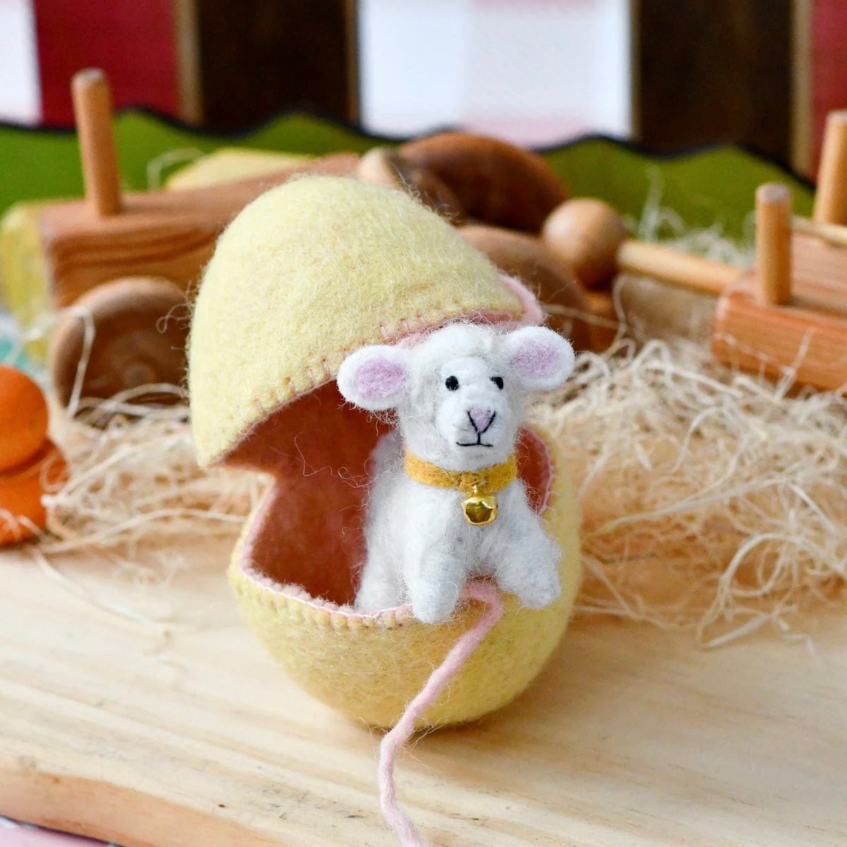 Tara Treasures - Surprise Felt Egg with Lamb - The Flower Crate