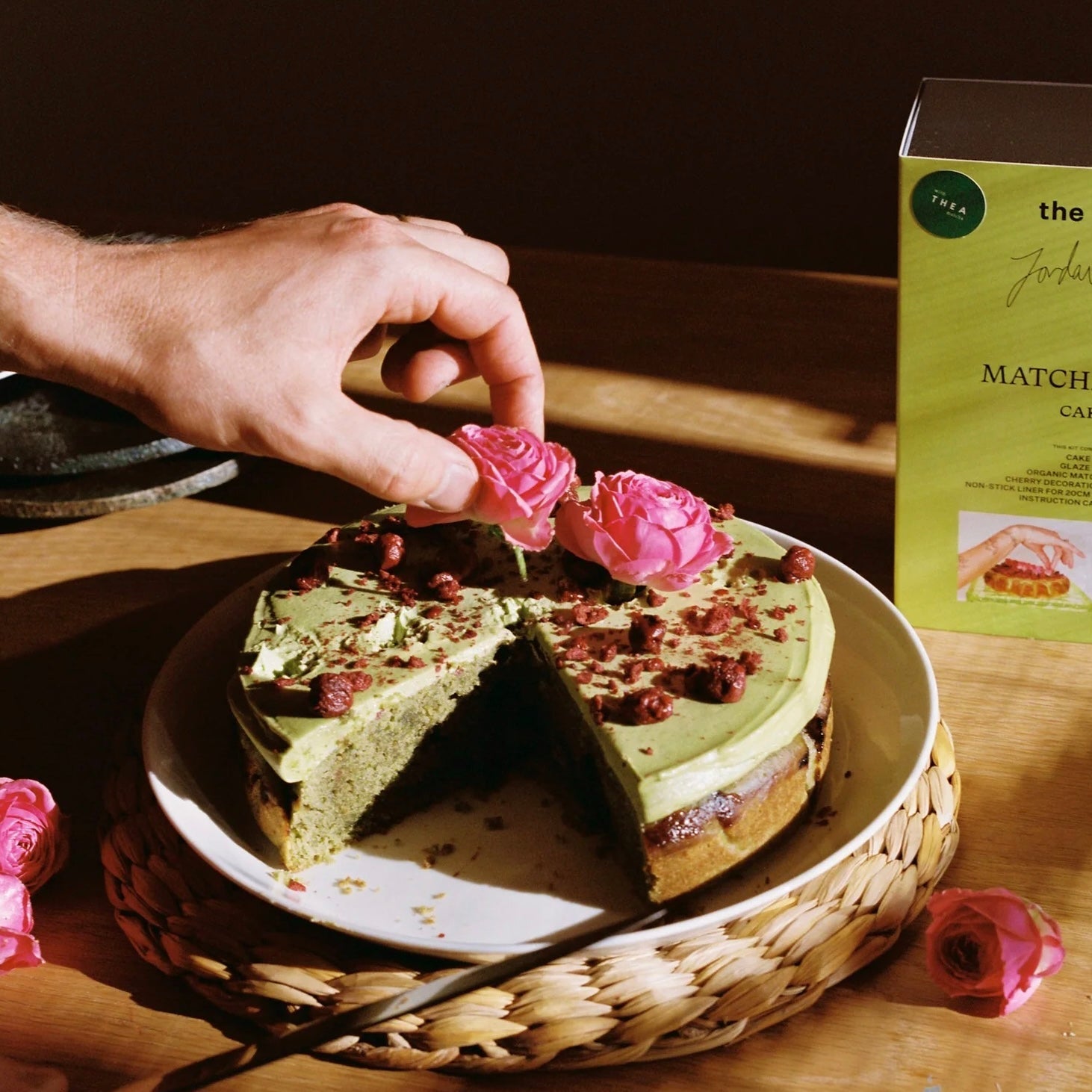 The Caker - Matcha Cherry Cake Kit - The Flower Crate