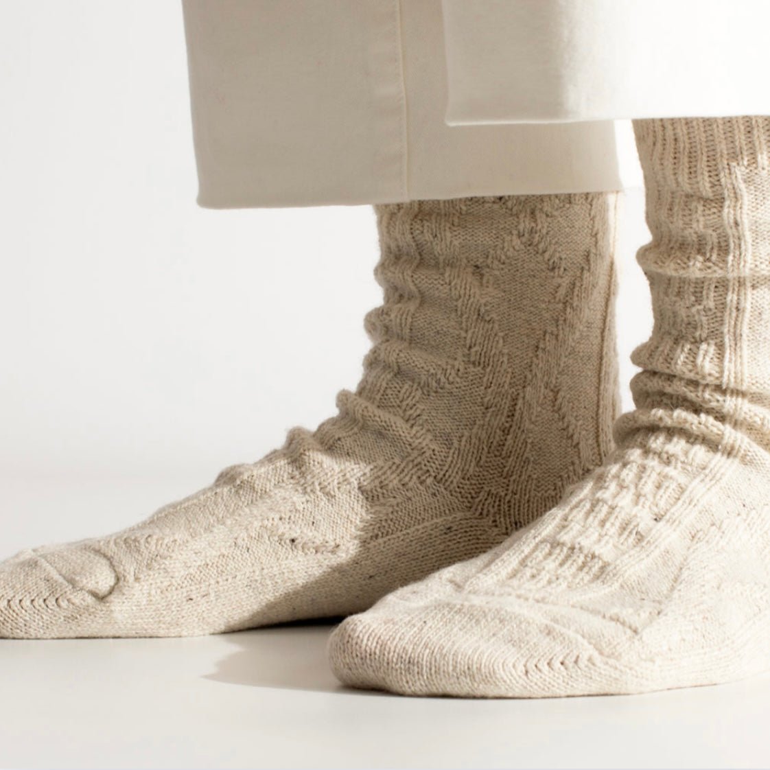 Thunders Love Socks - Wool Collection, Braid Raw White - The Flower Crate