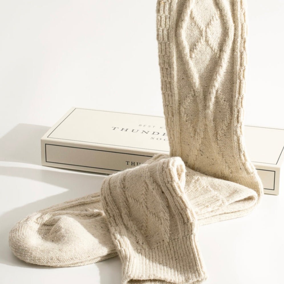 Thunders Love Socks - Wool Collection, Braid Raw White - The Flower Crate