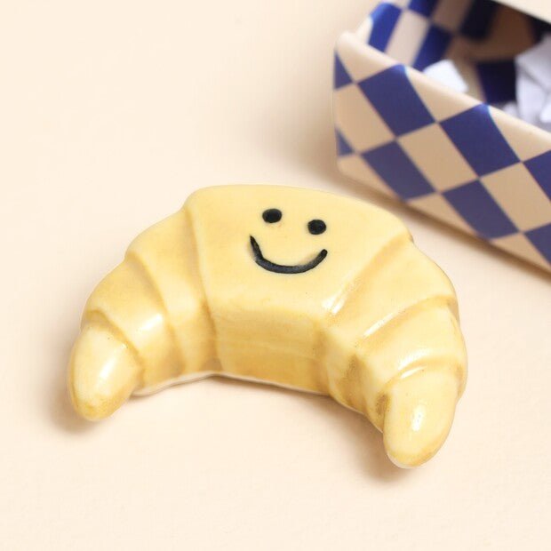 Tiny Matchbox Ceramic Croissant Token - The Flower Crate