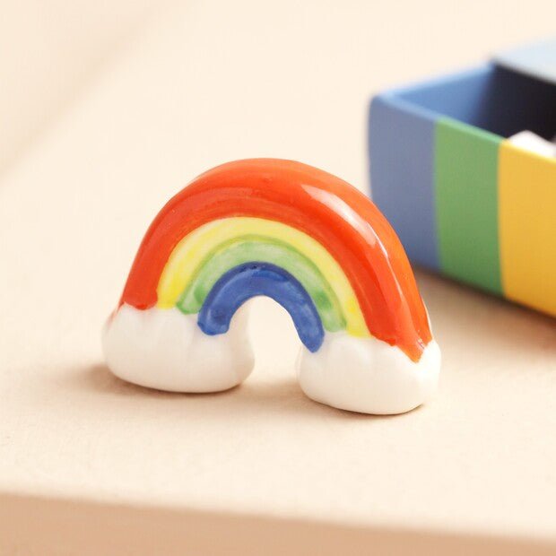 Tiny Matchbox Ceramic Rainbow Token - The Flower Crate