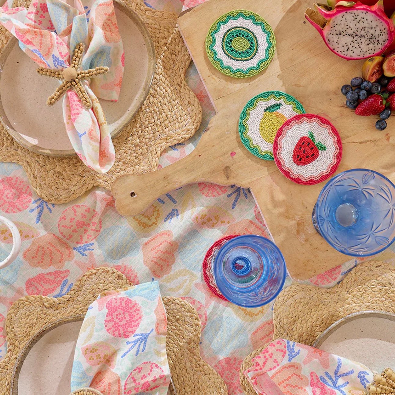 Tropicana Beaded Coaster Set - The Flower Crate
