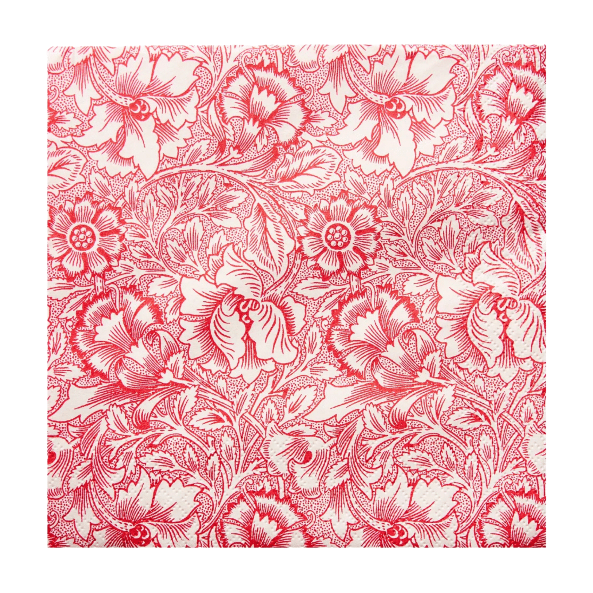 William Morris - Pink & Poppy Red Paper Luncheon Napkin - The Flower Crate