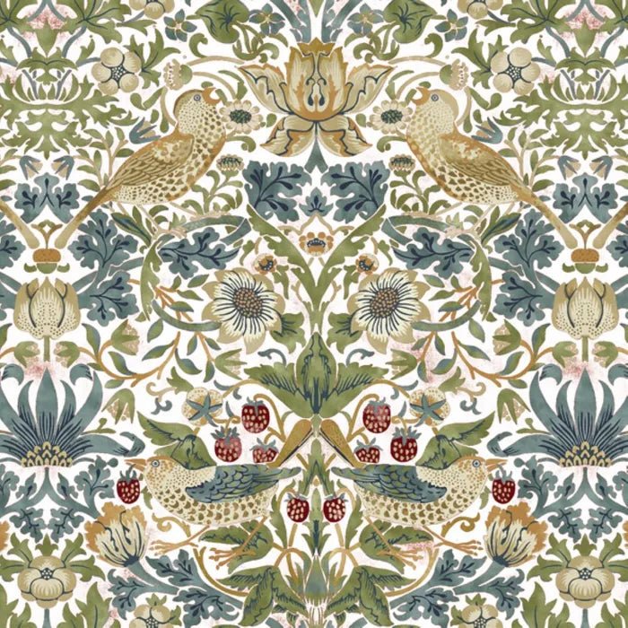 William Morris - White Strawberry Thief Luncheon Napkins - The Flower Crate