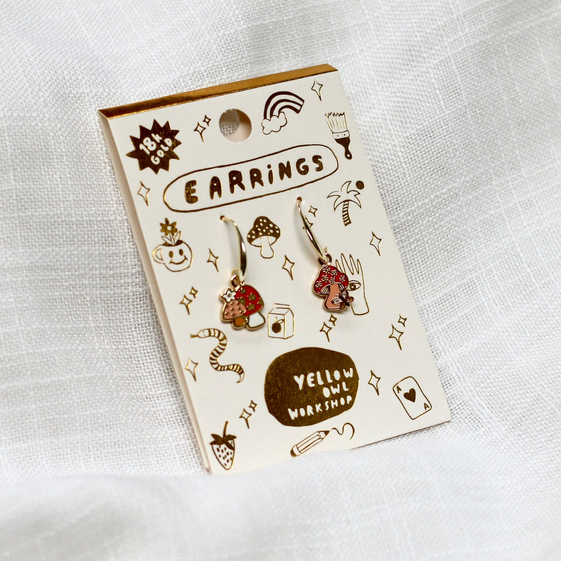 Yellow Owl Workshop - Mushroom & Butterfly Earrings - The Flower Crate