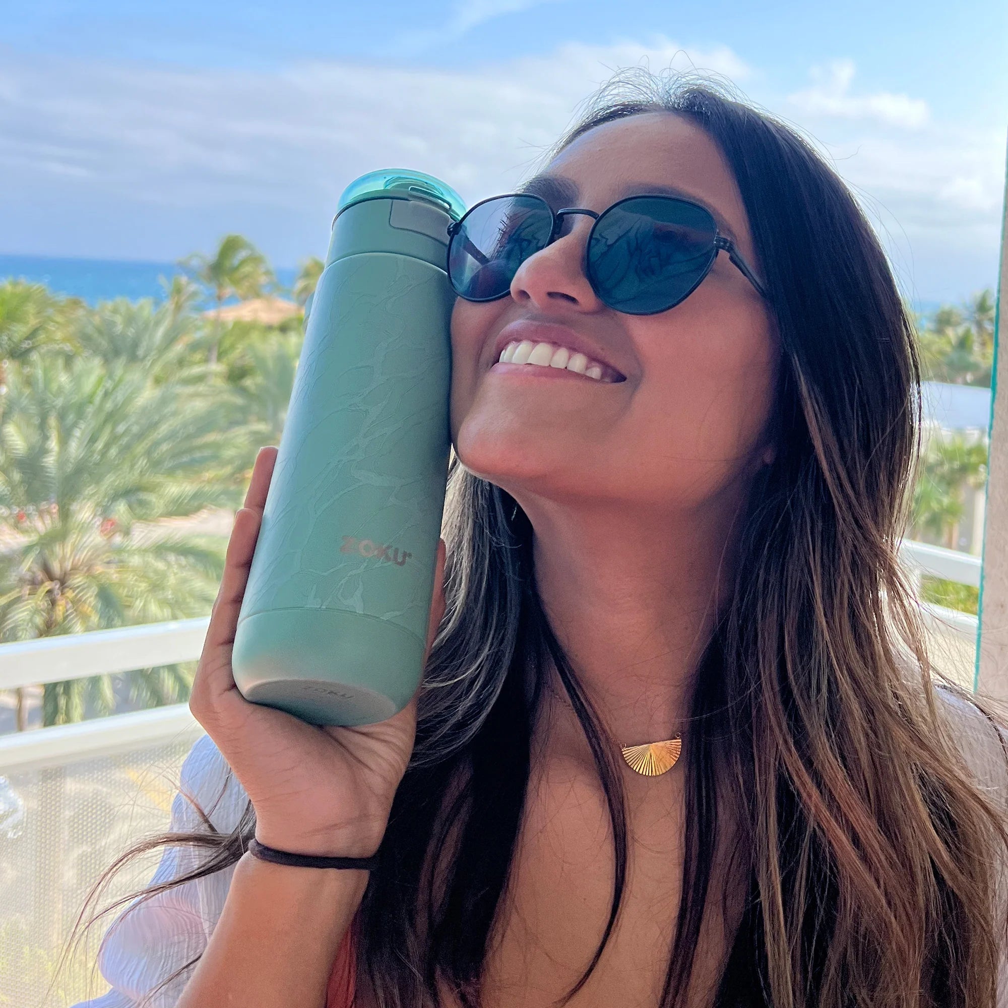 Zoku - 18oz Flip Top Stainless Steel Vacuum Insulated Water Bottle - The Flower Crate