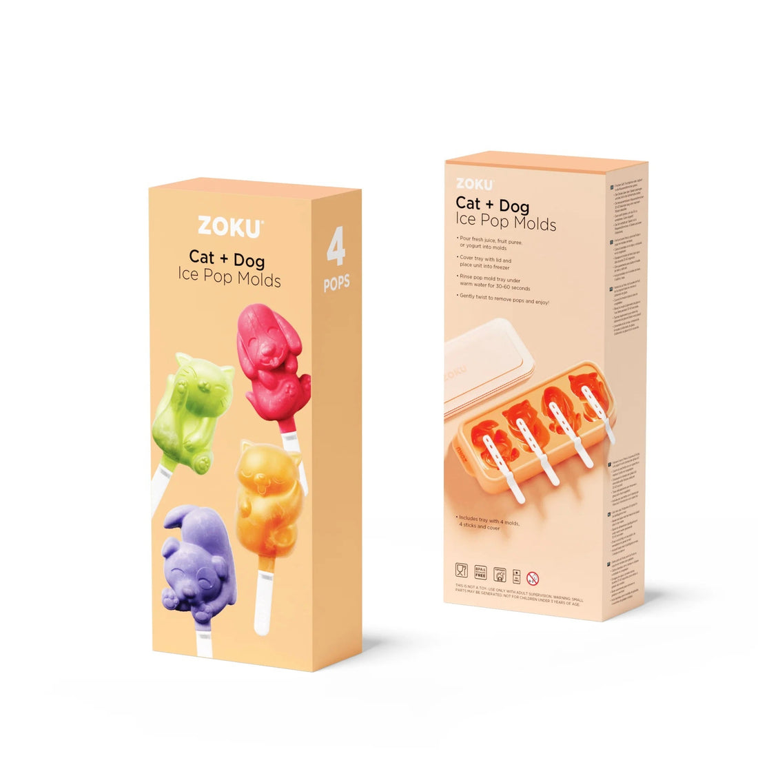 Zoku - Cat & Dog Ice Pop Set - The Flower Crate