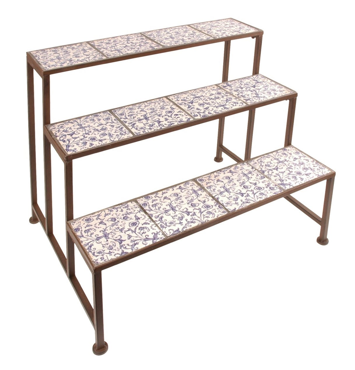 Aged Blue 3 Tier Plant Stand - The Flower Crate
