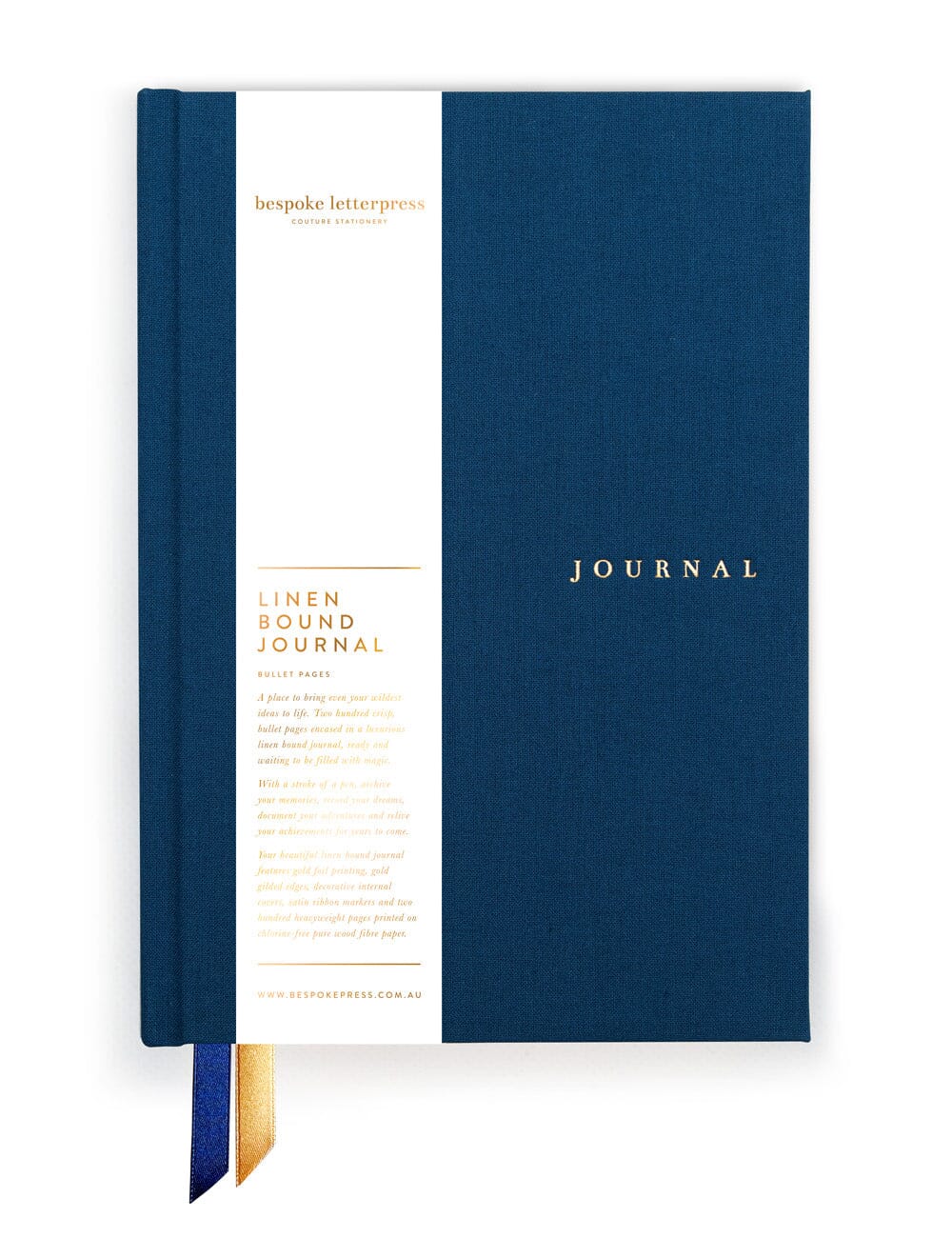 Bespoke Letterpress - Linen Bound Bullet Journal, Navy - The Flower Crate