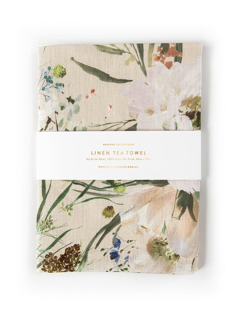 Bespoke Letterpress - Summer Peonies Linen Tea Towel - The Flower Crate