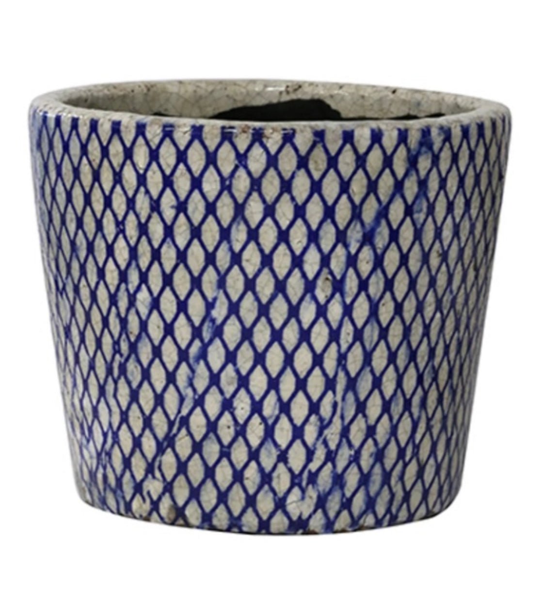 Blue &amp; White Planter - The Flower Crate
