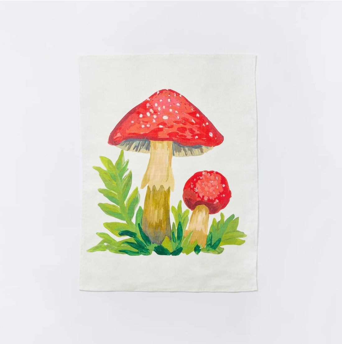 Bonnie and Neil - Mushroom Red Tea Towel - The Flower Crate