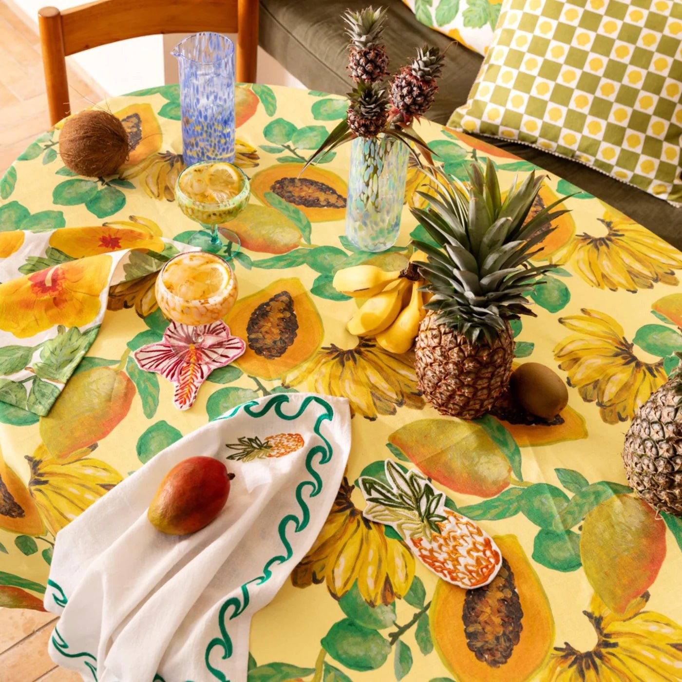 Bonnie & Neil Fruit Salad Yellow Tablecloth - The Flower Crate