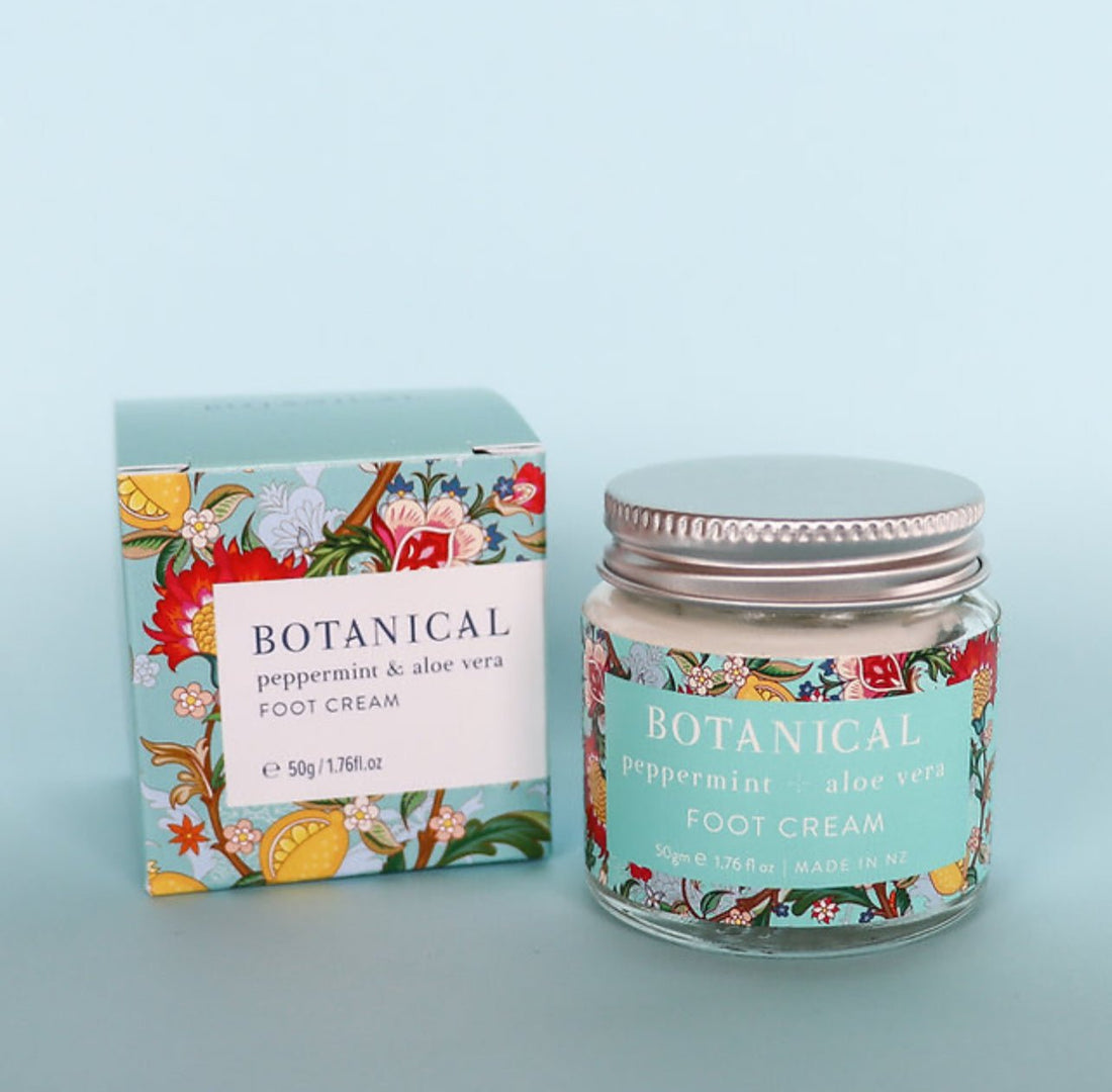 Botanical - Peppermint + Aloe Vera Foot Cream - The Flower Crate