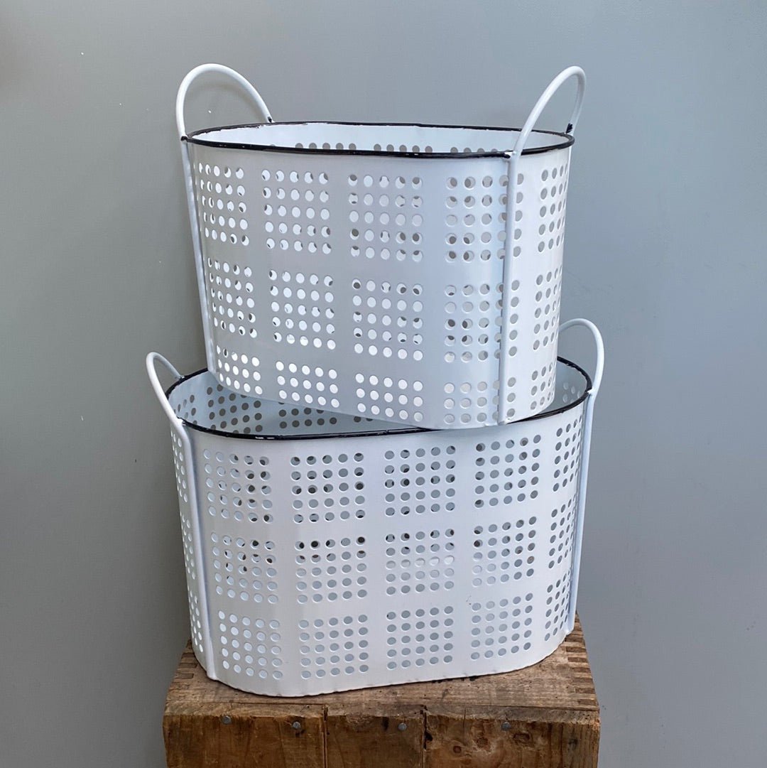 Enamel Utensil Basket - The Flower Crate