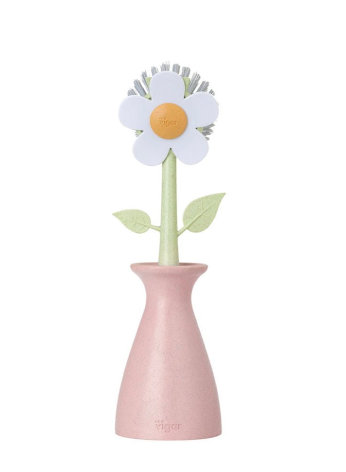 Florganic Dish Brush With Vase - The Flower Crate