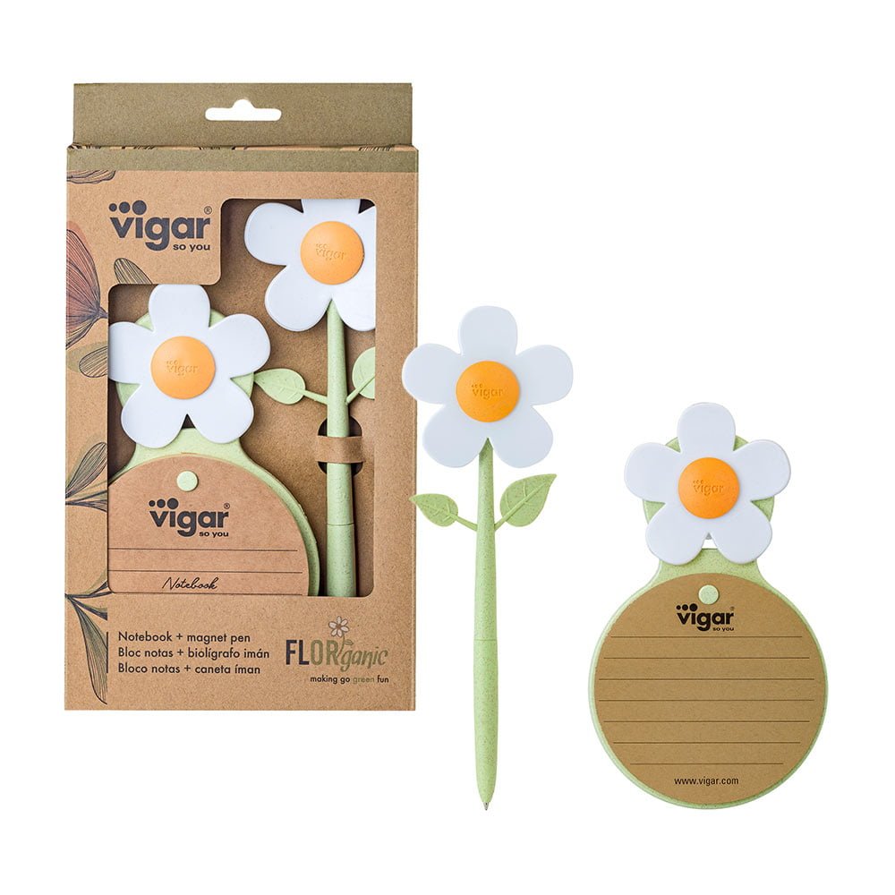 Florganic Pen With Magnet + Notebook With Suction Set - The Flower Crate