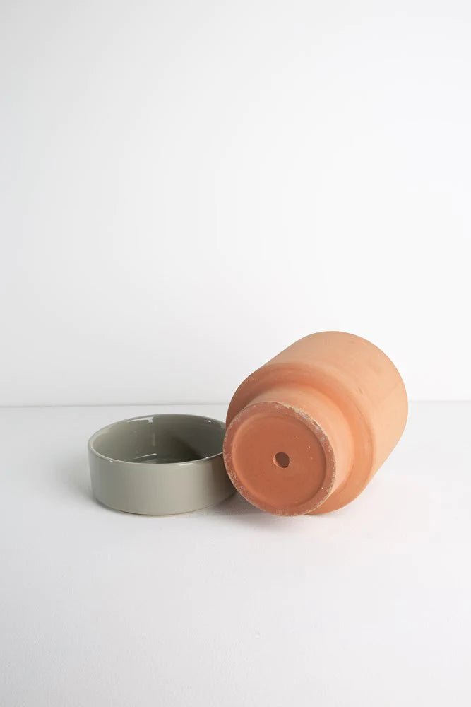 Grace Planter - Rose Terracotta & Sage - The Flower Crate