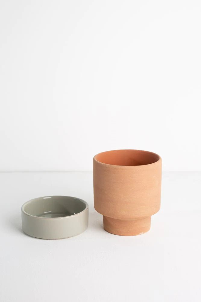 Grace Planter - Rose Terracotta &amp; Sage - The Flower Crate