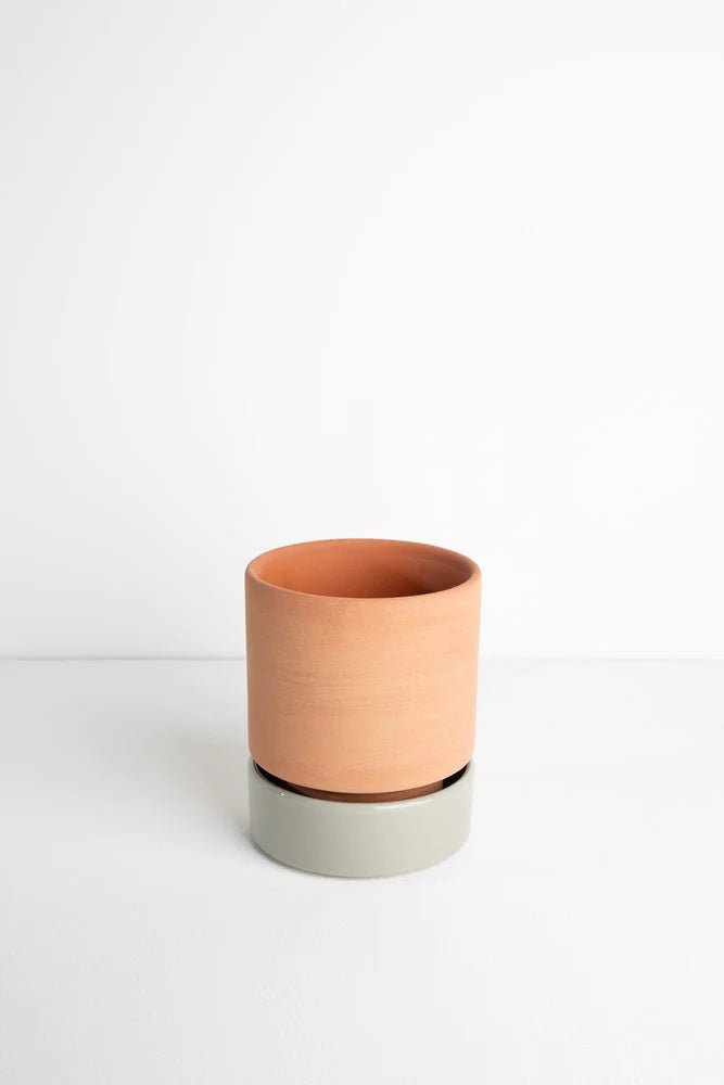 Grace Planter - Rose Terracotta &amp; Sage - The Flower Crate